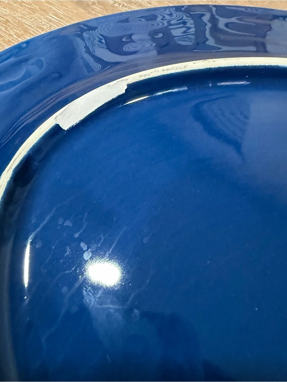 Sur La Table Deep Blue Textured Ceramic Platter and Bowl Set